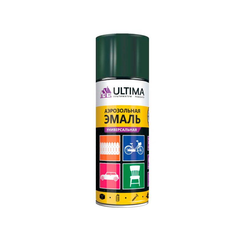 Краска аэрозольная универсальная ULTIMA 520мл RAL 6005 зеленый мох