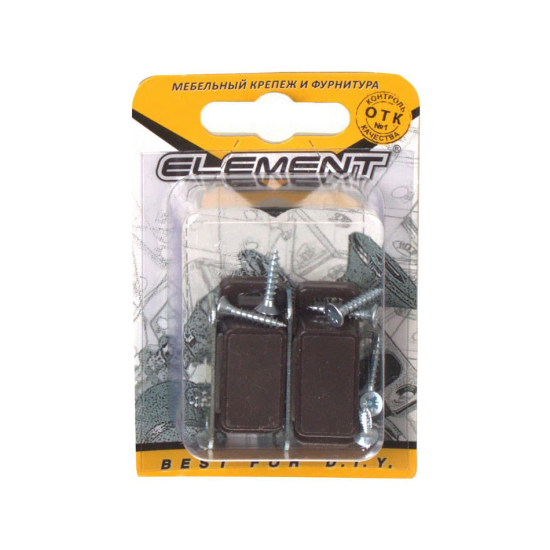 Магнитная защелка 2шт ELEMENT 46x15мм коричневый (блистер)