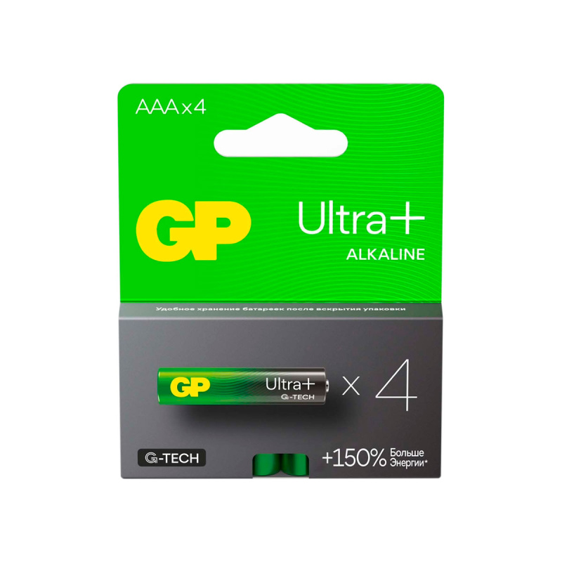 Батарейка GP Ultra+ Alkaline G-TECH ААА 4шт