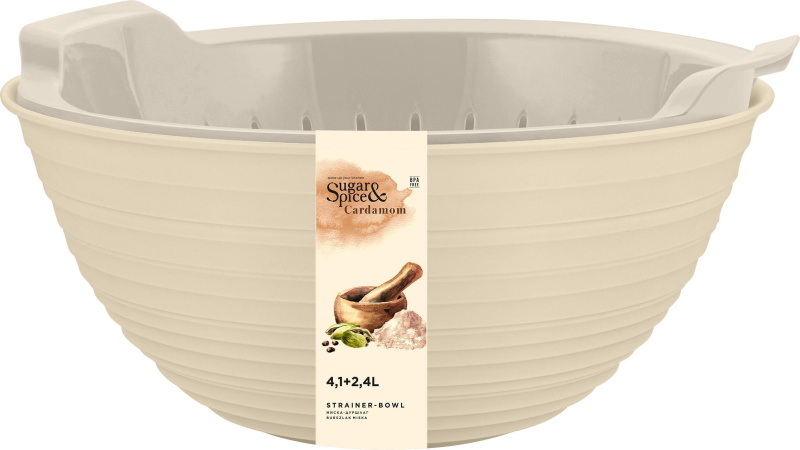 Миска-дуршлаг SUGAR&SPICE Cardamom 4,1+2,4л шампань