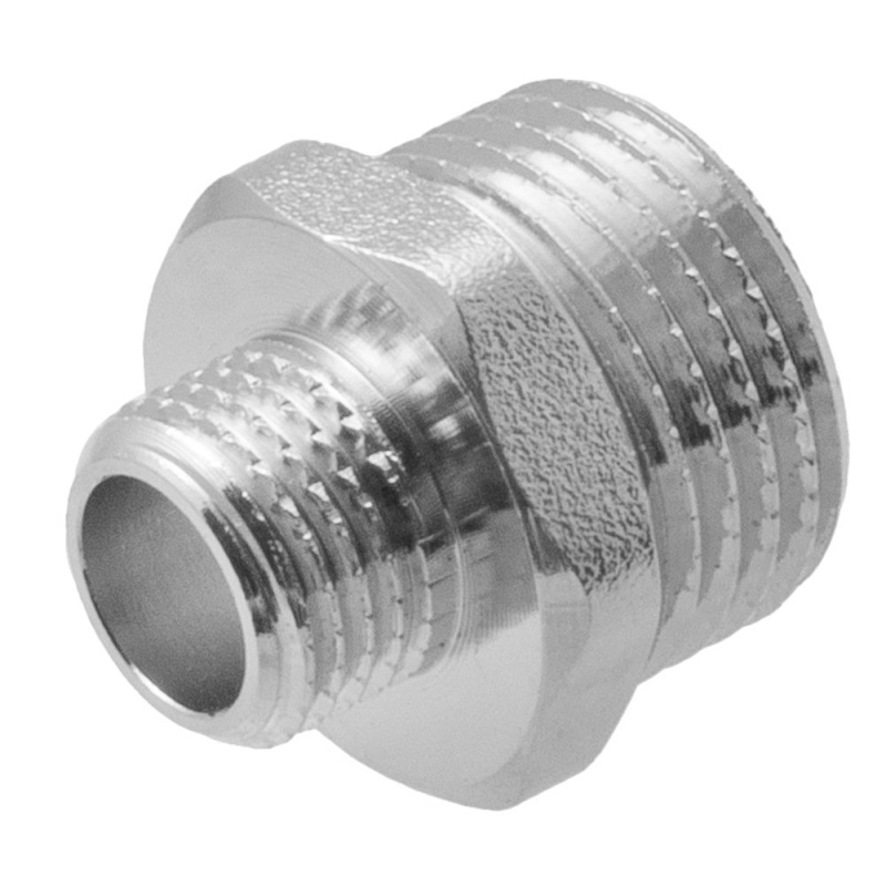Ниппель - переходник (бочонок) 1/2" х 1/4" н/н MPF, MP-У