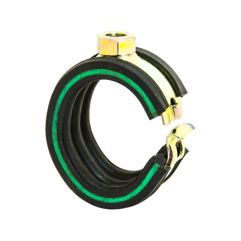 Хомут SAFETY CLIP зелен. полоса М8-30 мм. оцинк. MUPRO