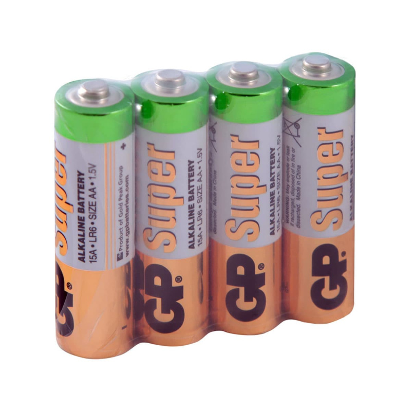 Батарейка алкалиновая GP Super Alkaline 15А АA  4шт в пленке