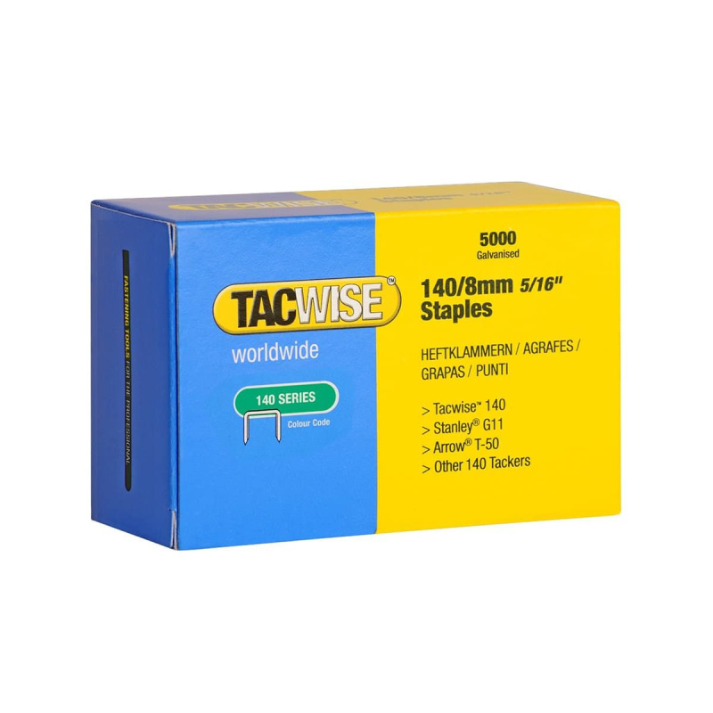 Скобы в картонном боксе 140 8mm 5000шт гальванизированные TACWISE