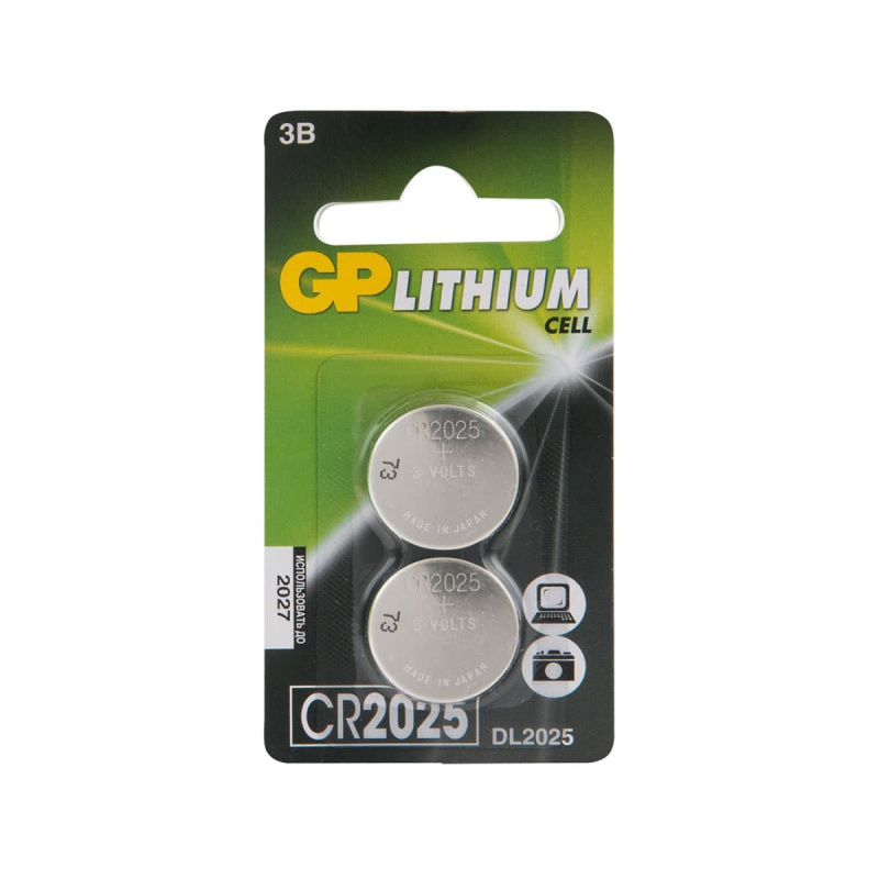 Батарейка литиевая дисковая GP Lithium CR2025 2 шт блистер