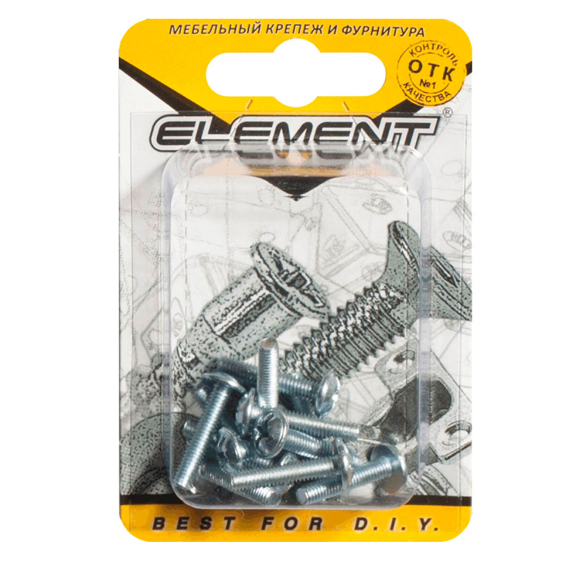Винт для крепления ручки оцинкованный ELEMENT (блистер)