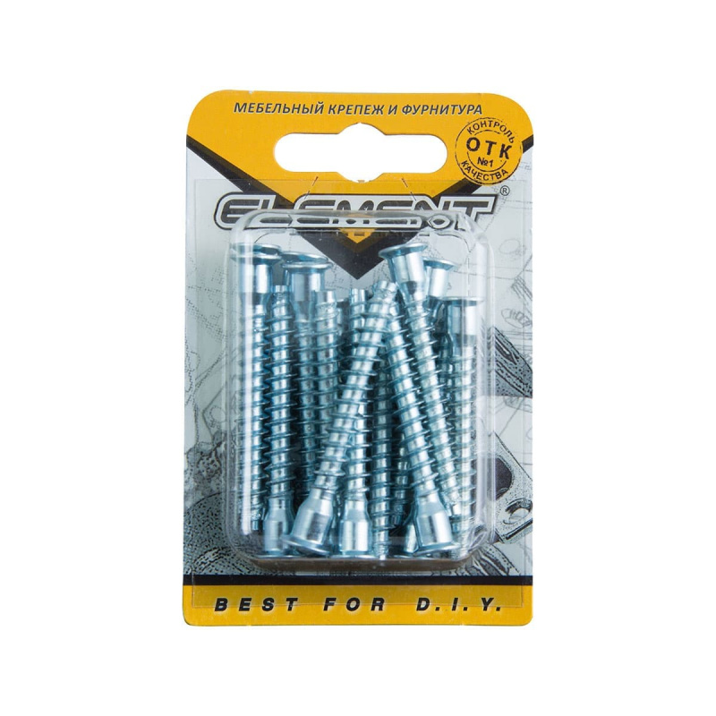 Стяжка шурупная ELEMENT 6,3x50 HEX 15шт белый цинк (блистер)