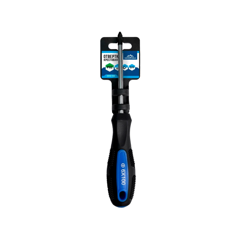 Отвертка крестовая 6Х100 (PH2) VERTEXTOOLS