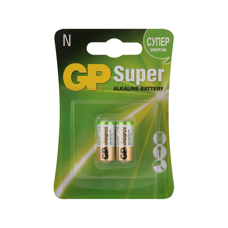 Батарейка алкалиновая GP Super Alkaline 910A типоразмера N 2 шт блистер