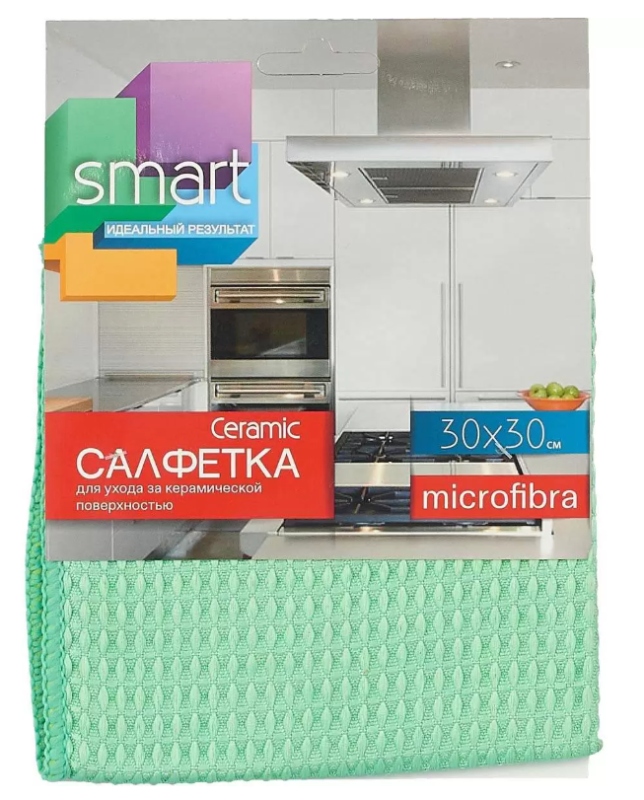 Салфетка SMART CERAMIC для ухода за керамической поверхностью 30х30см микрофибра