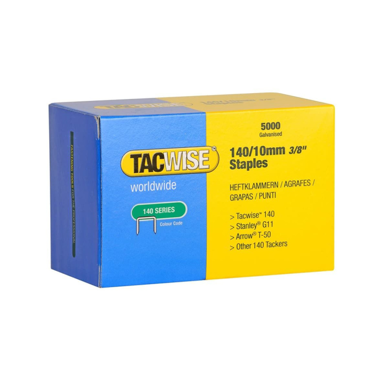 Скобы в картонном боксе 140 10mm 5000шт гальванизированные TACWISE