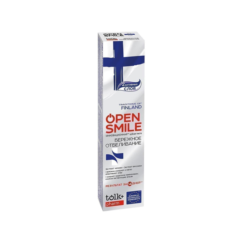 Паста зубная OPEN SMILE FINLAND бережное отбеливание 100гр