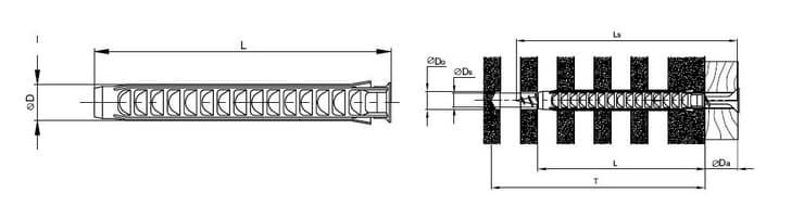 Дюбель нейлоновый SX-L